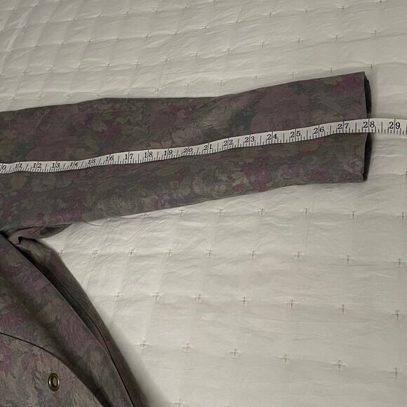 VTG London Fog Raincoat Women's 10 Dusty Floral Print Trench Coat Classic 80's - Picture 14 of 14